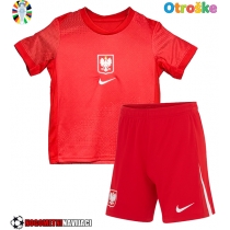 Otroške Nogometnih dresov Poljska Gostujoči EP 2024 Kratki rokavi (+ hlače)